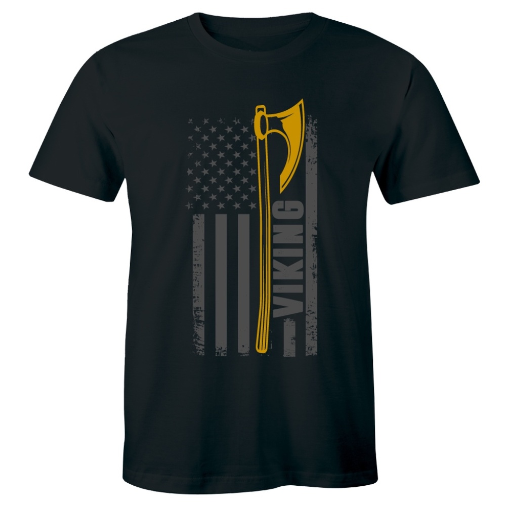 Viking American Flag Cool Lothbrok Fans T-Shirt